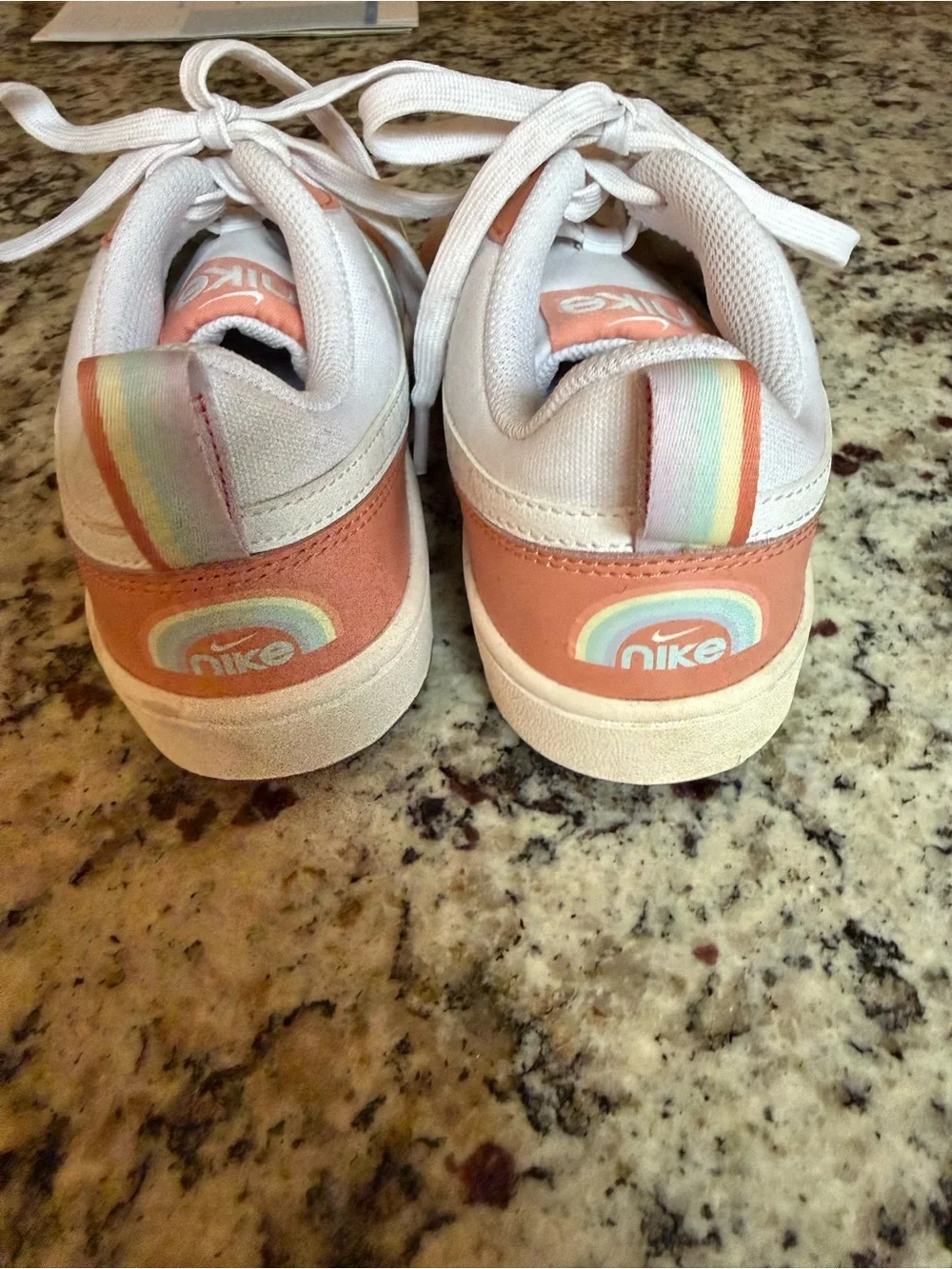 Nike Court Borough Low 2.0 SE Kids Sneakers White and Coral Pink Accent